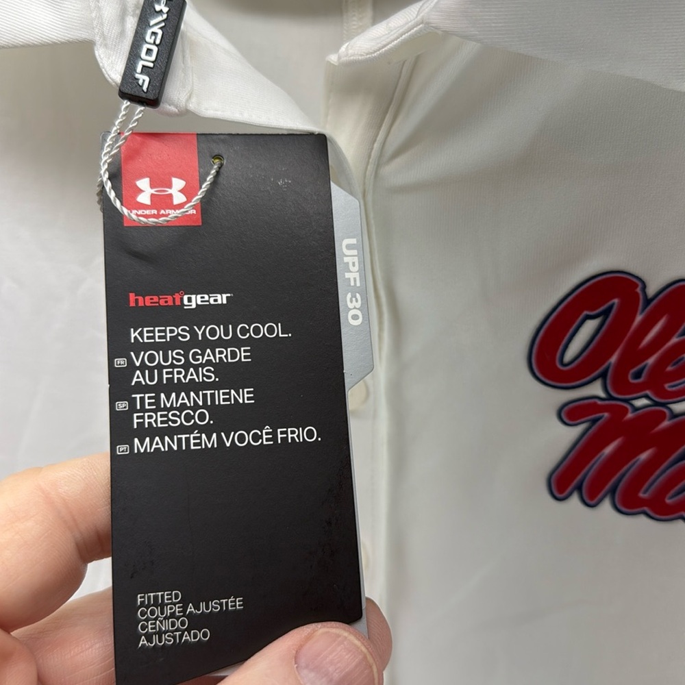 ⭐️NWT Under Armour Ole Miss heat gear UPF 30 woman’s golf polo SZ Med - Picture 5 of 11